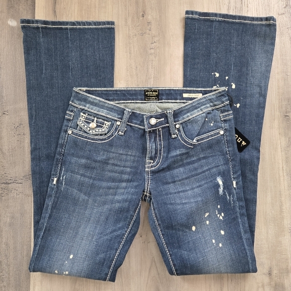 NWT - ANONAME Joelle Boot Dusty Blue Jeans Size 26 - Picture 8 of 12